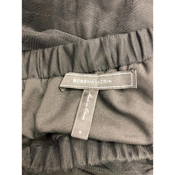 BCBGMAXAZRIA BLACK TIERED MESH SKIRT S - Picture 4 of 4